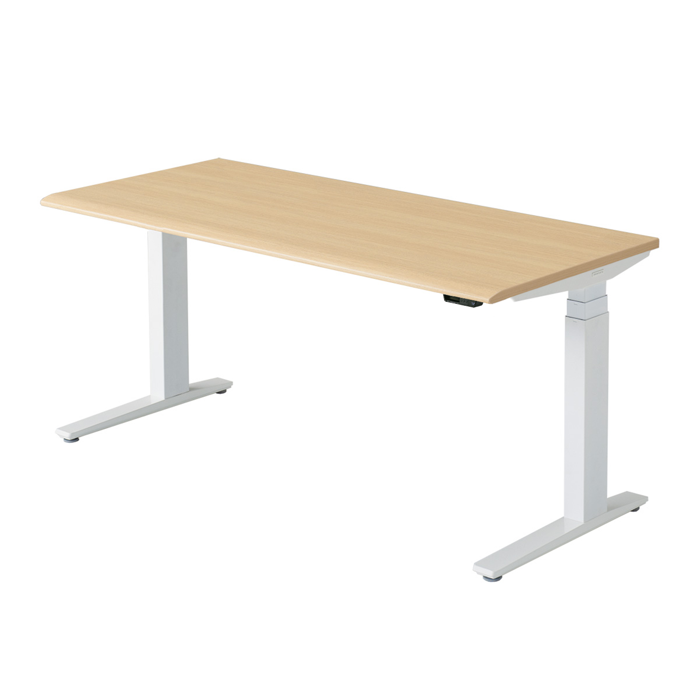 Okamura SW height adjustable table in light wood