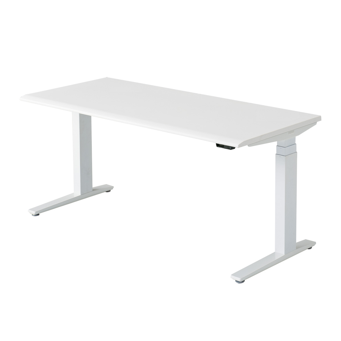 White height adjustable desk for study room