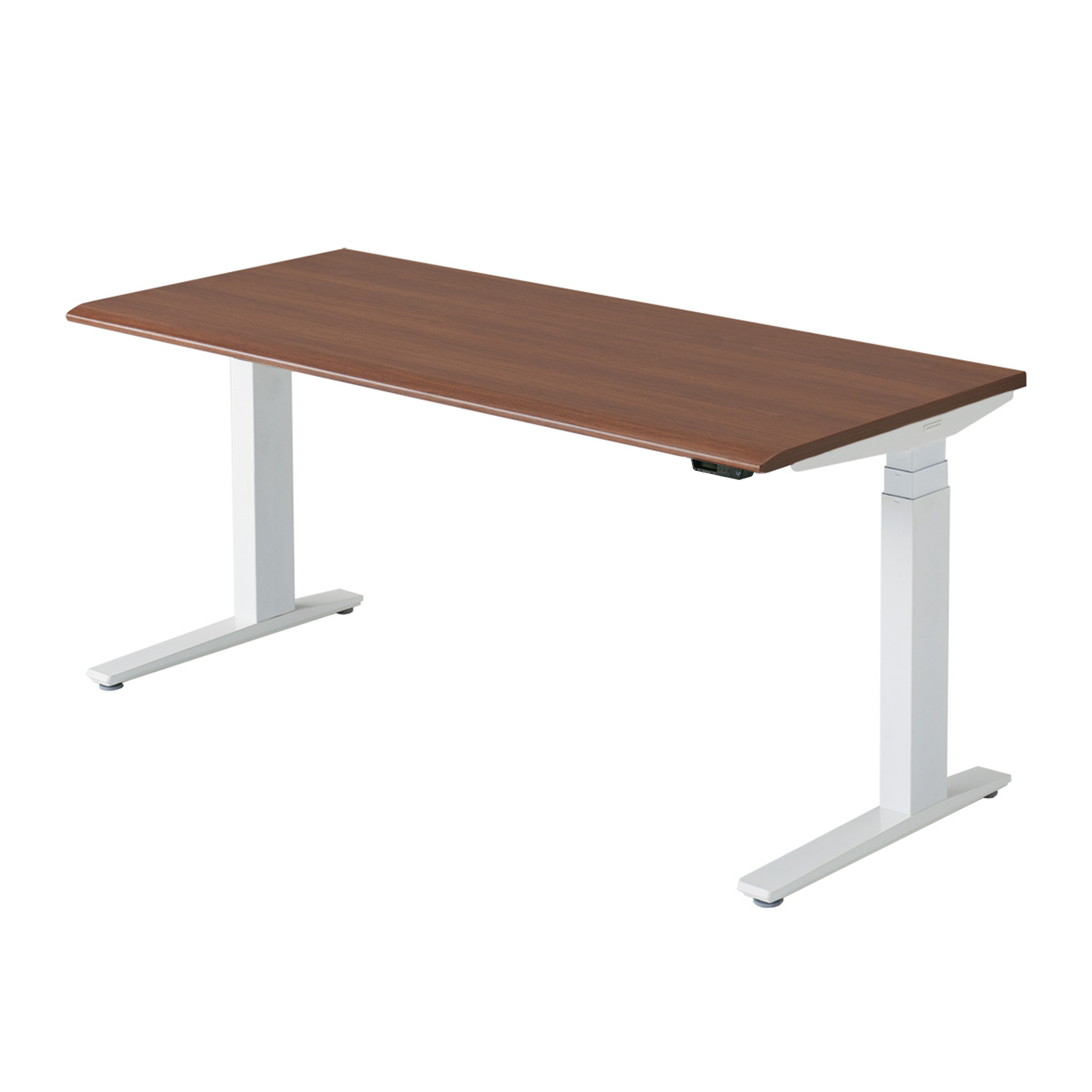 dark wood height adjustable desk for study room