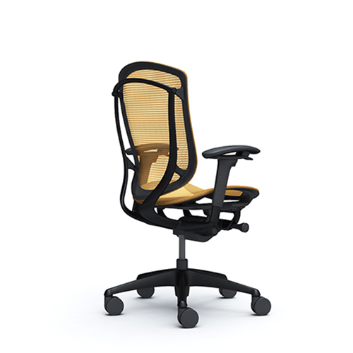 yellow ergonomic mesh chair