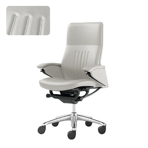 Ergonomic leather chair in white