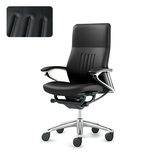 100% leather chair in black