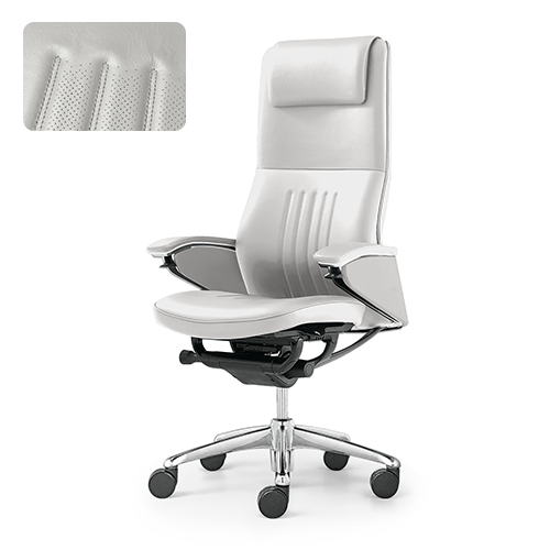 Okamura Legender leather chair in white