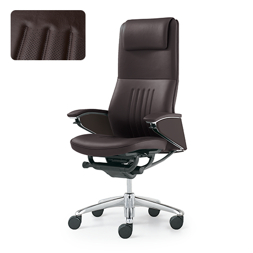 Okamura Legender leather chair in brown