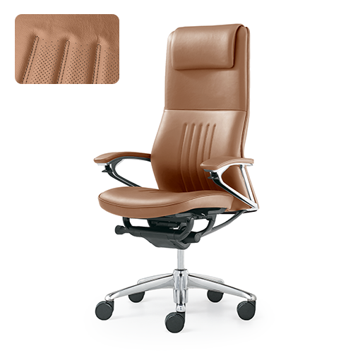 100% leather chair in camel