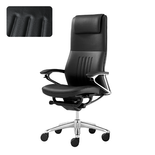 100% leather chair in black