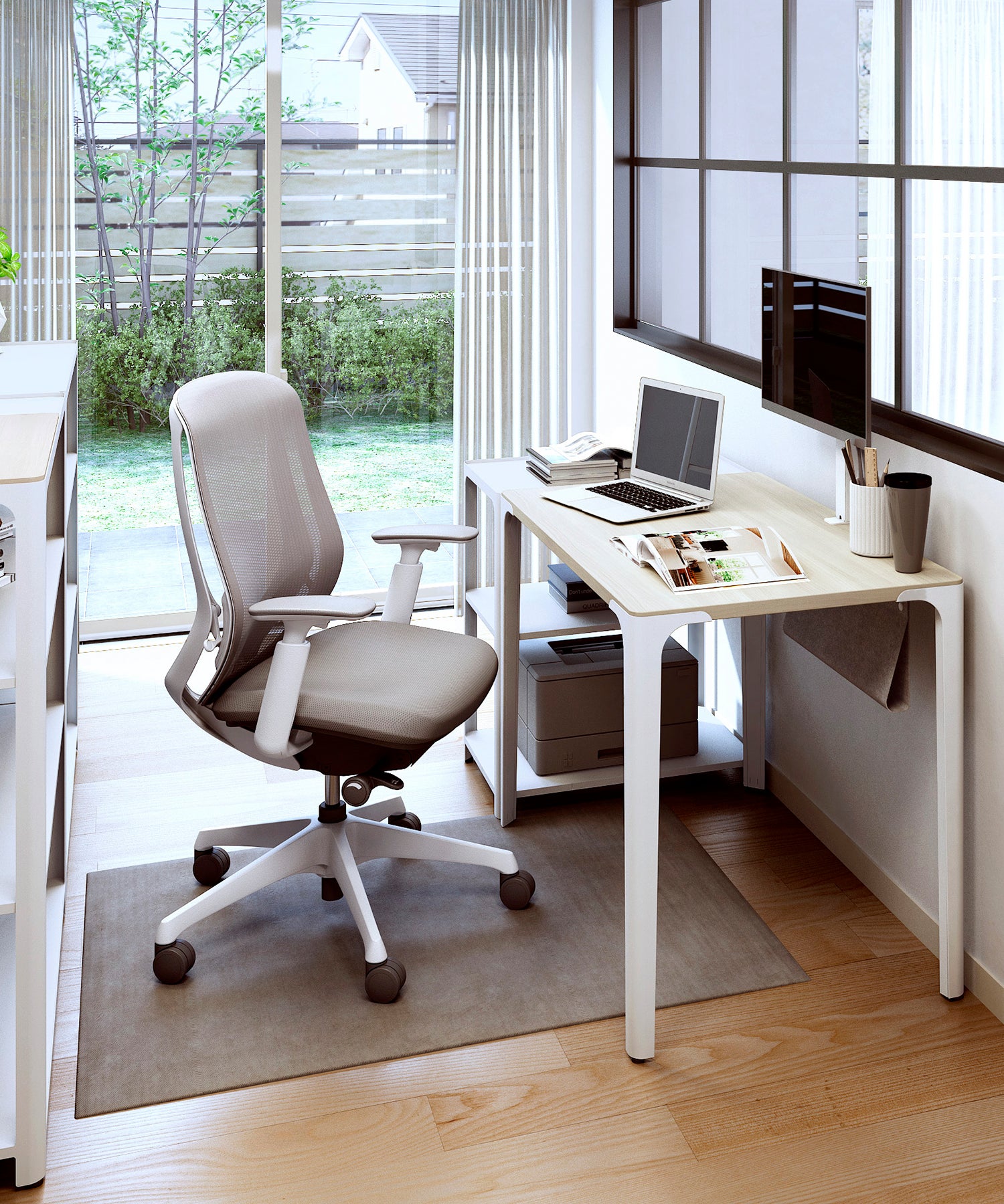 Sylphy grey office chair in home setting