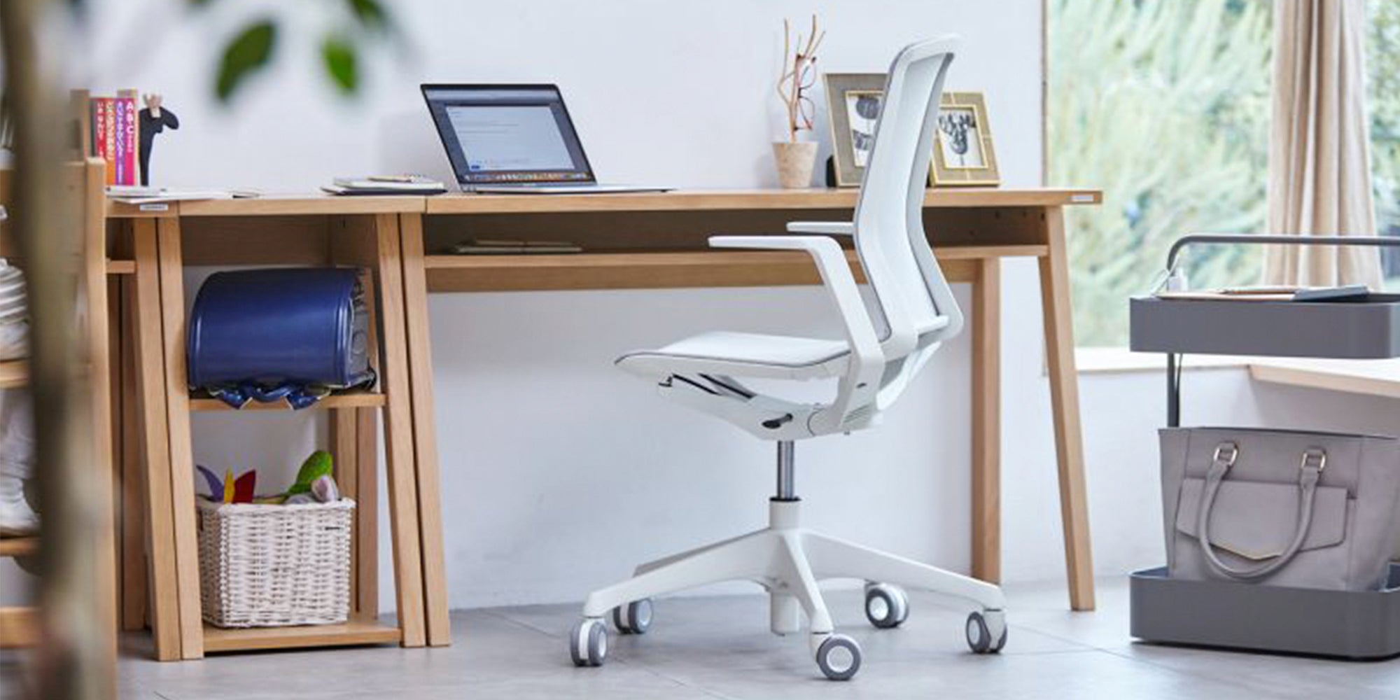 white office chair in home setting